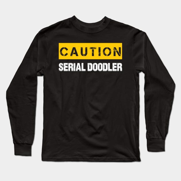 Caution : Serial Doodler Long Sleeve T-Shirt by WIZECROW